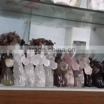 Natural Quartz Clear Crystal Carving Unicorn for Decoration photo-6