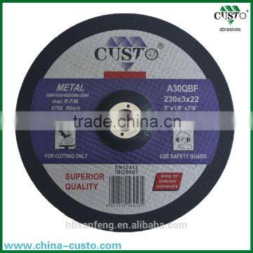125X2.0X22mm china abrasive manufacturer sharp cutting disc for Metal with MPA EN-12413