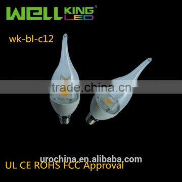 Top Grade ETL Nihcia Chip Dimmable E27 Led Chandelier Candle Light Bulb