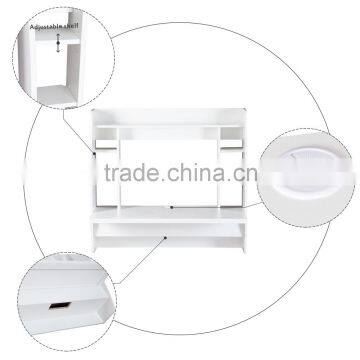 Space Savings Wooden Simple Computer Desk On The Wall photo-5