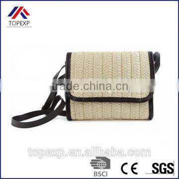 Custom Female Straw Bag Shoulder Bag With Leather Band photo-5