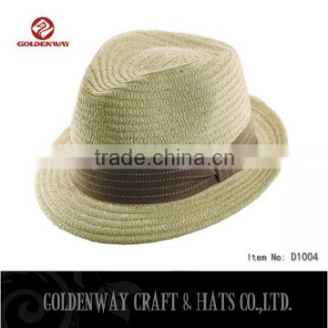 yiwu factory supplier cheap High Quality Custom paper braid Fedora Hat for ladies