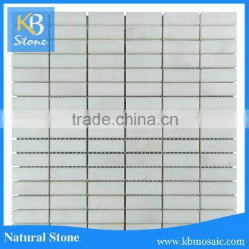 kb stone 2016 hot sale polished square shaped pure white marble mosaic on mesh