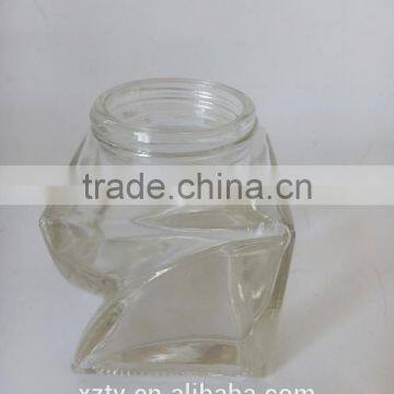 unique shape glass candy empty bottle/ mini special-shaped empty food grade glass bottle