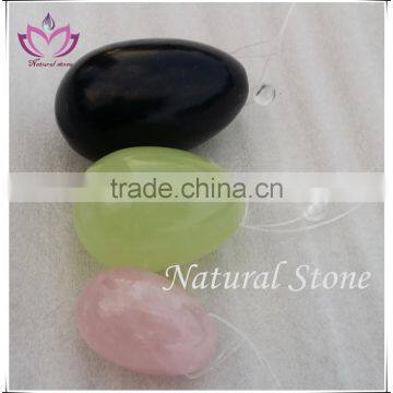 Certified Natural Green Xiuyan Jade Eggs Kegel Eggs Set With Drilled Hole
