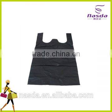 Black LDPE T-shirt bags,high quality plastic shopping bag