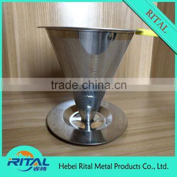 Stainless Steel 304 Pour Over Coffee Filter and Brewer with Coffee Scoop