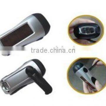 Hand Crank and Solar Dynamo Flashlight