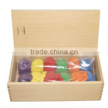 Wooden Baby Toys Froebel GABE1 Cognitive Developing Colorful Mesh Ball Teaching Learning 12 Ball 6 Colour photo-2