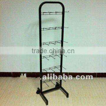 Single Sided Card Hanging Display Rack Stand with Casters or Levelers RM