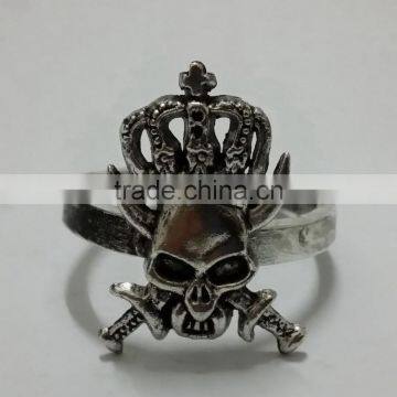 vintage metal alloy human skeleton napkin ring for halloween holiday