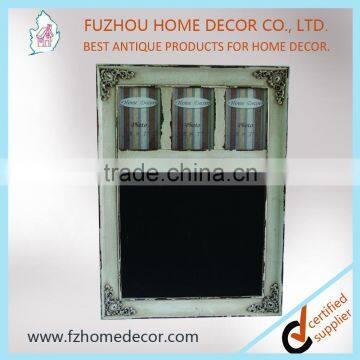 2016 new antique wooden chalkboard with photo frames, wooden blackboard