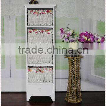 Wooden Cabinet with Basket Drawers