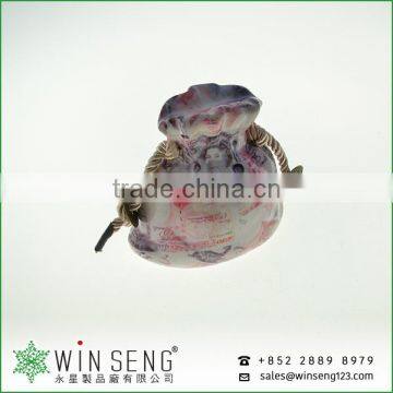 2015 New Fashion Style Bag Shape With Money Pattern Ceramic Piggy Bank