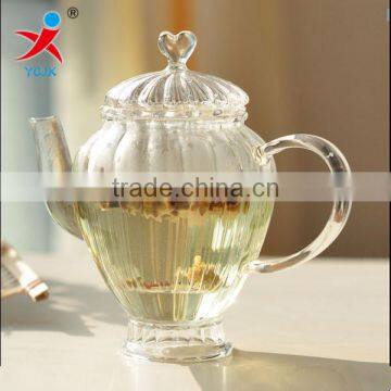 Japan's export glass flower pot coffee pot - high temperature resistant glass pot - European lace control English afternoon tea