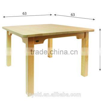 Children's Furniture Solid Beech Wood Kids Table and Chair Set of 3 Natural Varnish Used Kids Table and Chairs photo-4