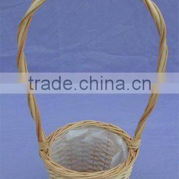 miniature willow gift basket with long handle