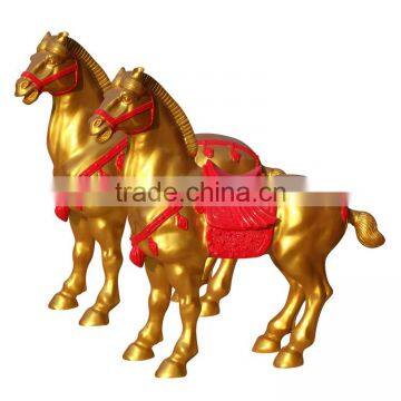 Customized life-size fiberglass horse figure