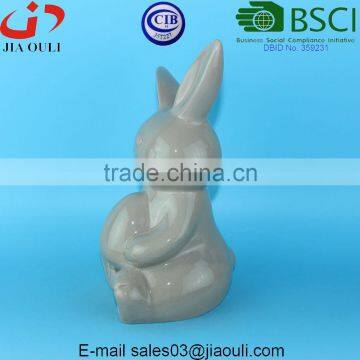 BSCI Audit QUANZHOU Factory EASTER Bunny Funny Ceramic Rabbits, Porcelain Animal Figurines photo-5