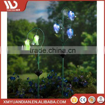 Chinese Garden Decoration Foxglove Glass Flower Led Solar Light Stake photo-2