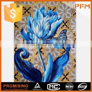 natural well polished beautiful decorative glass mosaic wall mural