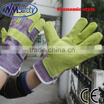 NMSAFETY economic cow split leather gloves for welding use glove