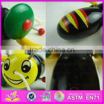 Cartoon Animal Bee Design Kids Hand Push Toy,Preschool Baby Lovely Animal Toys Wooden Little Bee Push Toy W05B111 photo-6