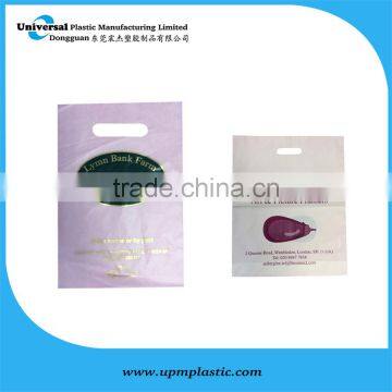 customer packaging type die cut handle plastic bags