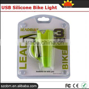 USB Rechargeable Front Headlamp Headlight Silicone Bike Light photo-6