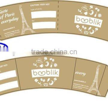 Promotional Customized Paper Coffee Cup Sleeves, Kraft paper sleeves