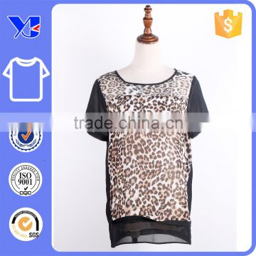 Chinese style mature women sexy leopard tee