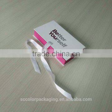 High Quality Luxury Beautiful Custom Logo Ribbon Magnet Folding Boxes photo-3