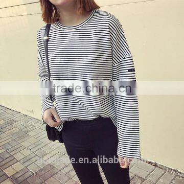 Fashion Custom Stripe Long Sleeve Women Bulk Wholesale t Shirts photo-3