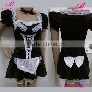 2017 Black Women Summer Plus Size French Sexy Maid Costume