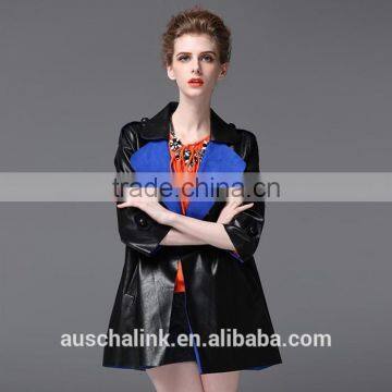 New Arrival Fashion Women Waterproof pu Sexy Leather Jackets Customized photo-2