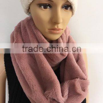 Black fashion young neck PV fleece tube scarf factory