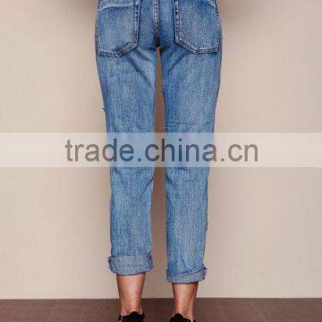 MGOO Popular Women Teaspoon Baggies Jeans Pants For Women In Cobain With Holes Tore Up Muslim Pants photo-5