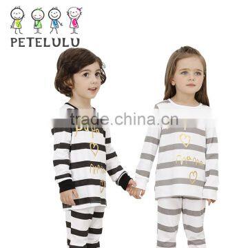 Childrens Pajamas 2017 Wholesale Smooth Papa Love Nightwear Stripe Pajamas