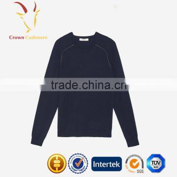 Navy Blue Men Cashmere Wool Pullover Sweater photo-6