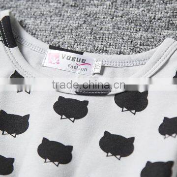 Cotton Comfortable Latest Children Dress Designs Black Cat Pattern Printing Stretch Dress photo-6