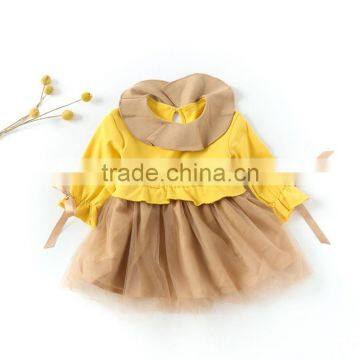 S33548W Baby Girls Grenadine Knitted Lace Dress Kids Cute Dress photo-3