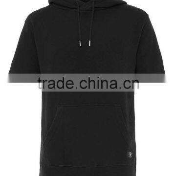 Hot selling overhead design short sleeve men hoodies quality plain hoodies 2016