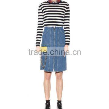 2017 Washed Latest Model Skirt Ladies Pencil Long Skirt for Sale photo-3