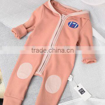 Wholesale Hooded High Quality Cotton Long Sleeve Baby Playsuit photo-2