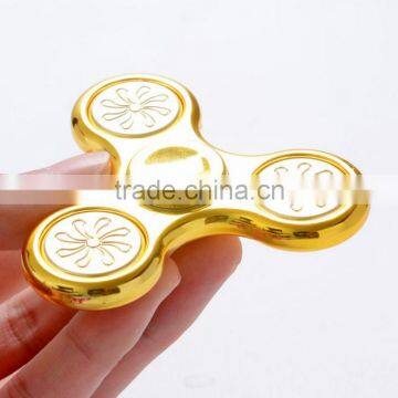 Gold - Plated Fingertips Gyro Decompression Toys Sequins Plastic Printing Finger Between the Toys Three - Leaf Spiral photo-5