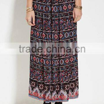 2016 Guangzhou Shandao Summer Wholesale New Design Pleated Fashion Printing Women Long Skirts Designs photo-4