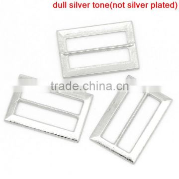 Buckles For Shoes Accessory Rectangle Silver Tone 25x16mm,50Pc,Newest