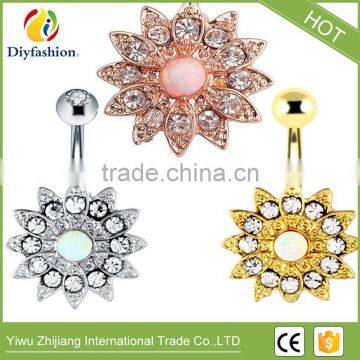 Multifunctional sun flower navel ring for wholesales