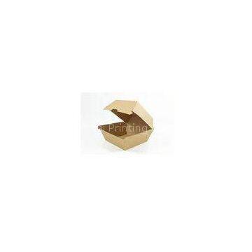 folding Kraft paper Recyclable Retro Hamburger Box , Customized Pre-assembled
