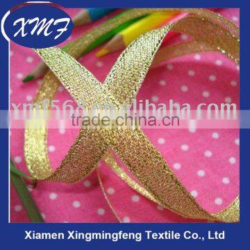 gold metallic textile ribbon